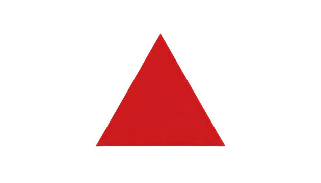 Simple flat red triangle shape graphic