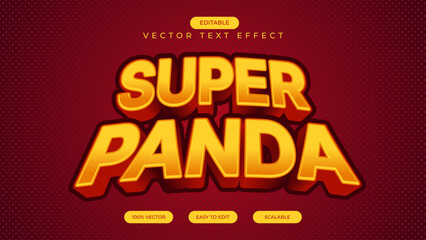 Super panda hero 3d editable text effect style © andrian