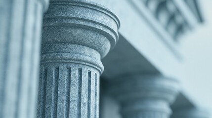 Fototapeta premium Close-up of ancient stone columns, representing justice, law, and historical architecture