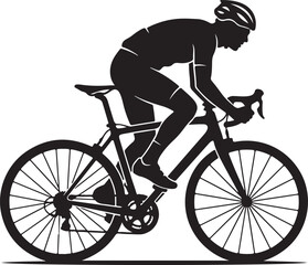 Fototapeta premium Road Cyclist Silhouette Vector – Professional Bicycle Racing Clipart Cycling Athlete Silhouette – Road Bike Racing SVG Design Professional Road Cyclist Silhouette – Bicycle Sports Vector Illustration