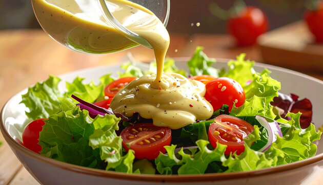 Fresh Garden Salad with Creamy Dressing