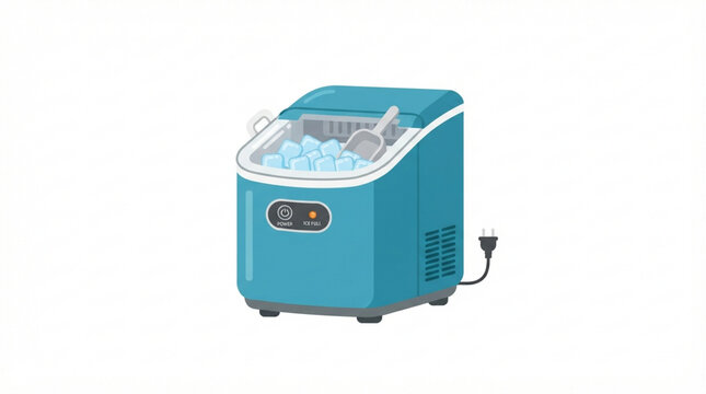 Countertop ice maker machine icon. Portable appliance for making ice cubes at home.