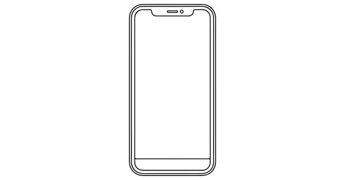 Minimalist smartphone outline with notch design