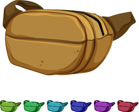 fashion waist bag cartoon. fashion waist bag sign colorful illustration