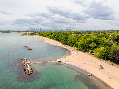 Woodbine Beach and parkland with distant skyline