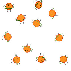 Obraz premium pattern training fruit fitness character cartoon. exercise healthy, diet young, workout dumbbell training fruit fitness character sign vector