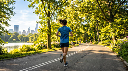 Fototapeta premium young woman jogging in park