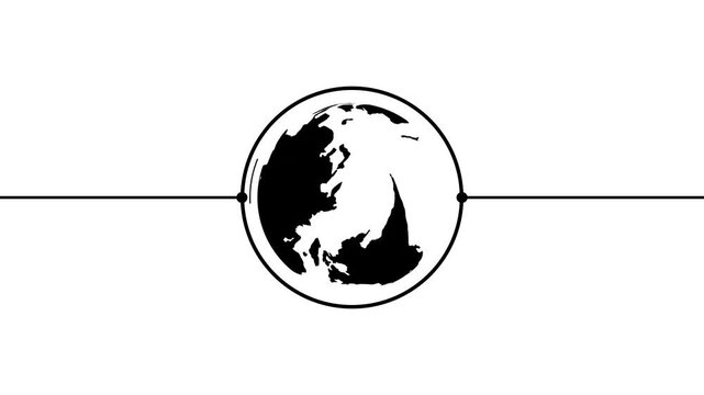 World Map Rotation Loop Animation 4K Global Geography Background Seamless Motion Video Clip.
