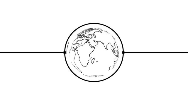 World Map Rotation Loop Animation 4K Global Geography Background Seamless Motion Video Clip.