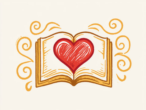 Whimsical Golden Bookmark A Heartwarming Vintage Illustration for Your Beloved