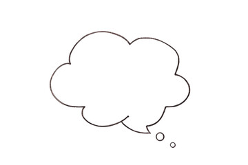 Obraz premium Thin hand drawn thought bubble outline