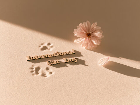 Soft Pastel Lighting Minimalist Typography Scattered Floral Joy in Warm Studio