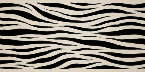 Seamless Black Zebra Stripe Pattern Vector Background © Khalil