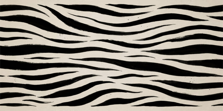  Seamless Black Zebra Stripe Pattern Vector Background