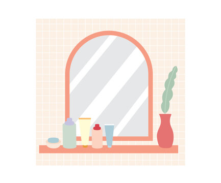 Mirror and Set of  Bodycare