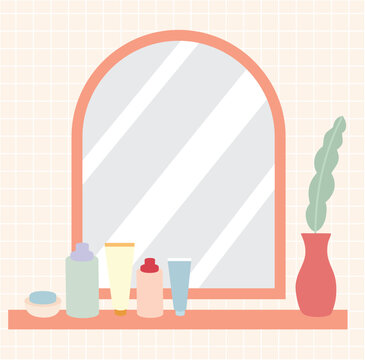 Mirror and Set of  Bodycare