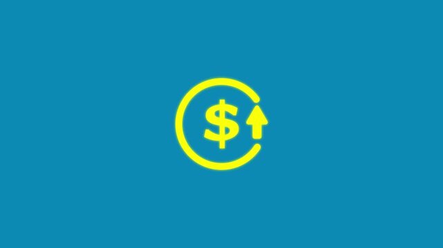 Business growth arrow with dollar sign animation, financial growth business icon