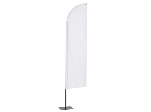 Blank white feather flag mockup Isolated on transparent background
