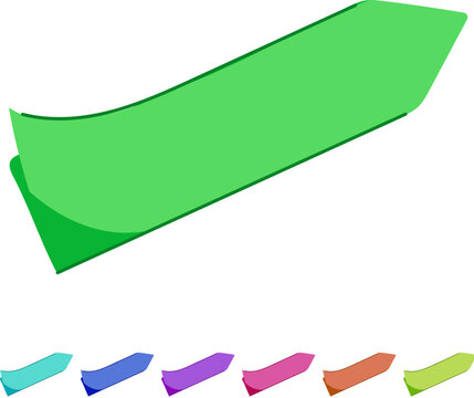 Green sticky arrow or label sticker pointing right, creating a useful graphic element for highlighting text, important information, or call to action on a white background