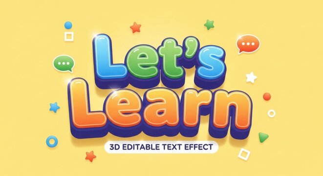 lets learn colorful educational text design