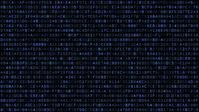 Abstract hexadecimal code background animation in futuristic tech blue color style. Perfect for coding, technology, programming, hacking-related, or digital security themes