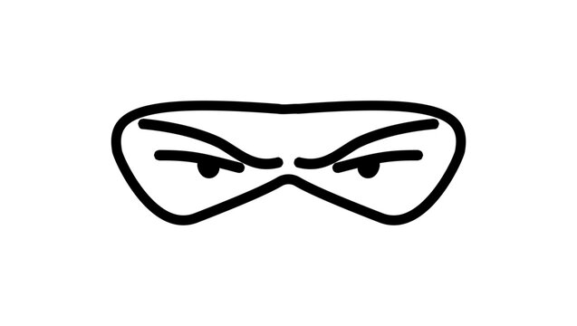Eyes Of Ninja, black isolated vector silhouette