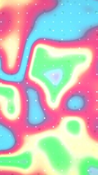 Vibrant Neon Pink and Blue Fluid Blob Background with Polka Dot Pattern
