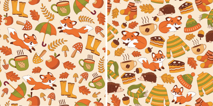 seamless pattern with funny cats