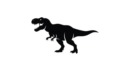 Tyrannosaurus rex dinosaur shape in black silhouette against a white background trex © Vector shop