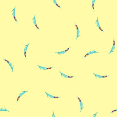 Fototapeta premium pattern texture peacock feather cartoon. wallpaper abstract, hand bird, drawing watercolor texture peacock feather sign. seamless vector illustration