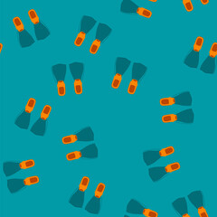pattern aquatics flippers cartoon. line logo, adventure character, water kit aquatics flippers sign. seamless vector illustration © PikePicture