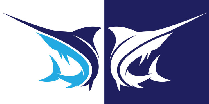 blue marlin fish logo inspiration
