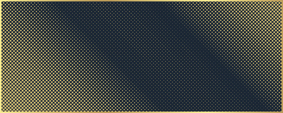 Frame halftone dots and golden shiny gradient with pattern background luxury. Abstract texture modern and banner gold metallic with backdrop elegant geometric.