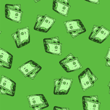 pattern money dollar bill hand drawn. cash greenback, banknote finance, trade exchange money dollar bill vector sketch illustration