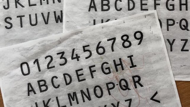 Children&rsquo;s Alphabet and Number Learning Sheets on a Table