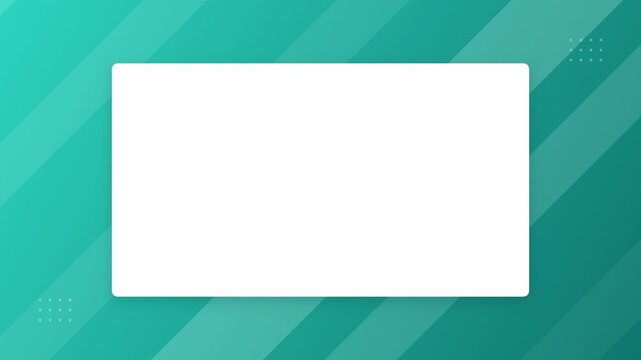 White rectangle frame on teal striped background