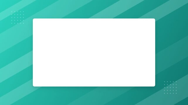White rectangle frame on teal geometric background