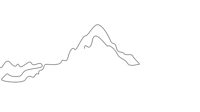 Single Continuous Line Mountain Path Tracing Animation Minimal Landscape 4K