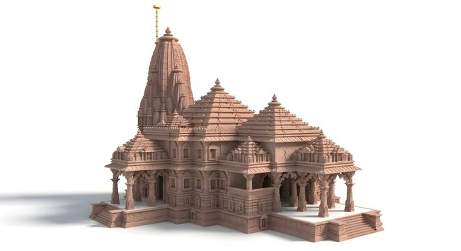 3D Render of a Traditional Hindu Temple.