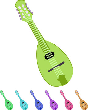 strings mandolin cartoon. instrument bluegrass, folk acoustic, melody chords strings mandolin sign vector