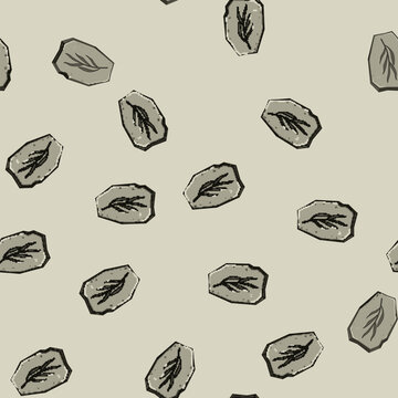 seamless pattern carbon fossil cartoon. imprint bone, archaeology strata, geology ambergris carbon fossil sign vector