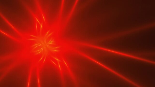 Dynamic red fractal light burst shoots glowing energy beams off center in a dramatic dark 3D render background for web headers