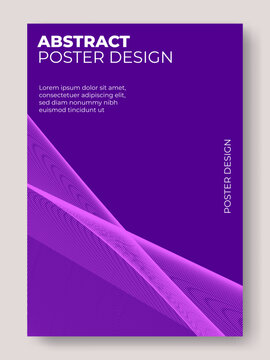 Modern Purple Abstract Poster Template with Dynamic Linear Wave Mesh