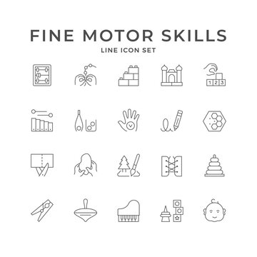 Set icons of fine motor skills