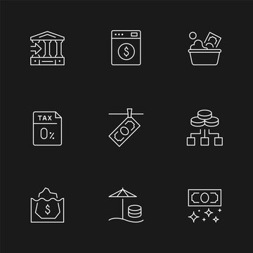 Set line icons of offshore