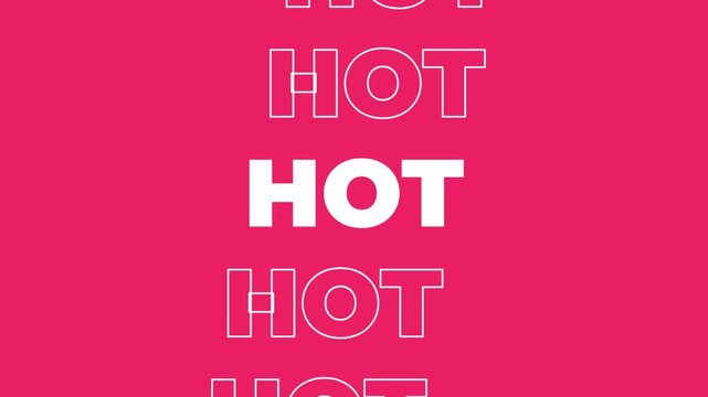 Hot text animation scrolling on pink background