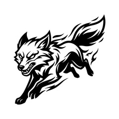 Obraz premium Athletic running wolf mascot illustration.