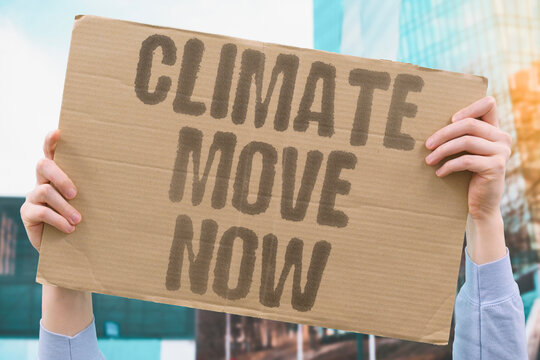 "Climate Move Now" Environmental stress creates immediate migration pressure. MIGRATION. STRESS. ENVIRONMENT. URGENCY. MOVE.