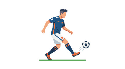 Fototapeta premium Professional football player running with soccer ball vector.