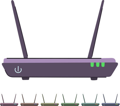 a dsl modem cartoon. broadband ethernet, lan net, wifi speed a dsl modem sign vector